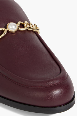 STUART WEITZMAN OWEN EMBELLISHED LEATHER LOAFERS - Size 8