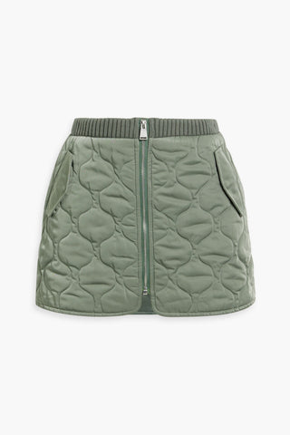 SIMKHAI RIPLEY QUILTED SHELL AND CABLE-KNIT MINI SKIRT - Size M