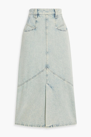 ISABEL MARANT POMANO FADED DENIM MIDI SKIRT - Size 34