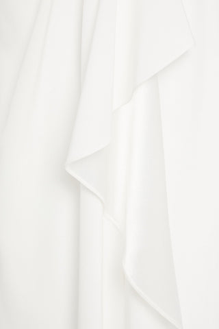 JENNY PACKHAM CAMELLIA EMBELLISHED LACE-PANELED DRAPED CADY BRIDAL GOWN - Size 12