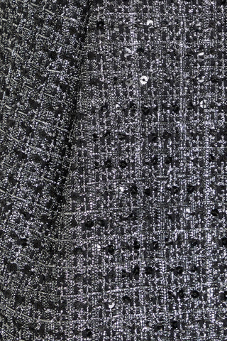 MAJE SEQUIN-EMBELLISHED METALLIC TWEED SHORTS - Size 38