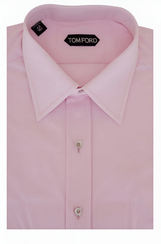 Tom Ford Cotton Point-Collar Dress Shirt Bright Pink