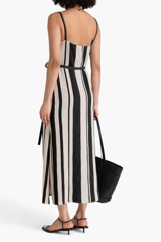 JOSEPH DALOU STRIPED GAUZE MIDI DRESS - Size 38
