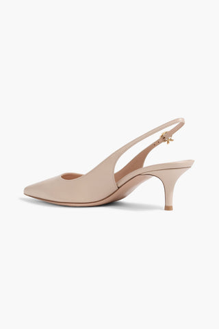 GIANVITO ROSSI RIBBON 55 LEATHER SLINGBACK PUMPS - Size 38