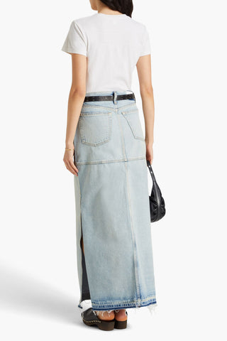 RE/DONE DISTRESSED DENIM MAXI SKIRT - Size 26