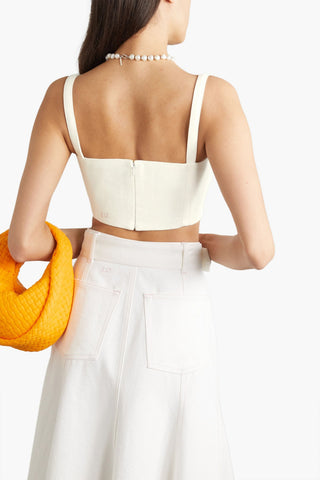 EMILIA WICKSTEAD FABIOLA CROPPED DENIM TOP - Size 8