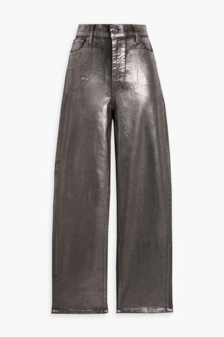FRAME LE SLEEK STRAIGHT METALLIC HIGH-RISE STRAIGHT-LEG JEANS - Size 25