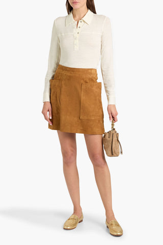 FRAME LINEN-BLEND JERSEY POLO SHIRT - Size XS