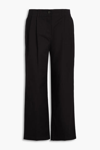 TOTEME PLEATED COTTON-TWILL STRAIGHT-LEG PANTS - Size 42