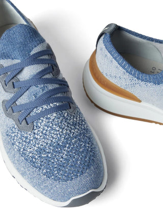 Brunello Cucinelli Two-Tone Knit Low-Top Sneakers