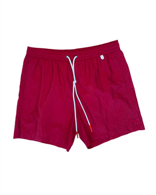ISAIA Technical Fabric Drawstring Swim Trunks Red
