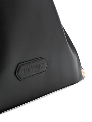 Tom Ford Leather Drawstring Bucket Bag with Gold-Tone Hardware