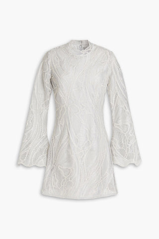 SIMKHAI JOY EMBROIDERED TULLE MINI DRESS - Size 12