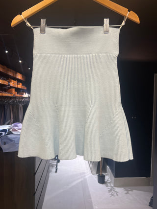 Tom Ford Tom Ford Ribbed Knit Flared Mini Skirt Light Blue