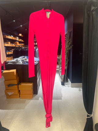 Tom Ford Fuchsia Stretch Knit Button-Front Column Gown