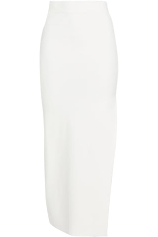 HERVÉ LÉGER SPLIT-FRONT RIBBED-KNIT MIDI SKIRT - Size S