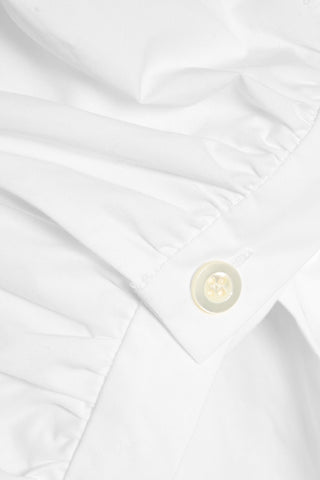 FRAME THE GATHERED COTTON-POPLIN TOP - Size S