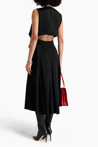VICTORIA BECKHAM CUTOUT SATIN MIDI WRAP DRESS - Size 6