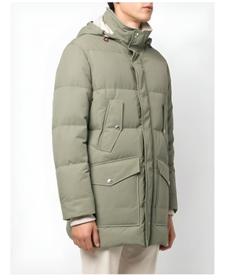 Brunello Cucinelli Padded Hooded Puffer Parka Jacket with Flap Pockets