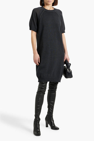 BRUNELLO CUCINELLI BEAD-EMBELLISHED COTTON MINI DRESS - Size M