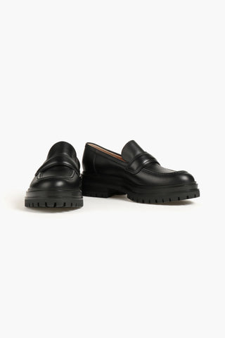 GIANVITO ROSSI ARGO LEATHER PLATFORM LOAFERS - Size 41