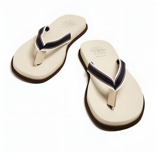 Brunello Cucinelli Striped Fabric Platform Flip-Flop Sandals