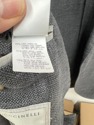 Brunello Cucinelli Textured Linen-Blend Single-Breasted Blazer Grey