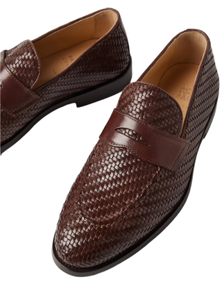 Brunello Cucinelli Brunello Cucinelli Woven Leather Penny Loafers