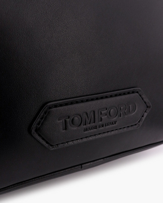 Tom Ford Leather Dual-Zip Shoulder Bag Black