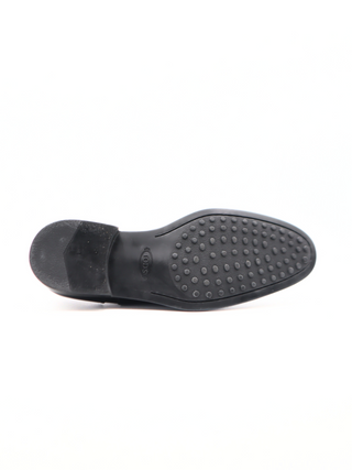 Tods Shiny Black Leather Lace-Up Cap-Toe Oxfords