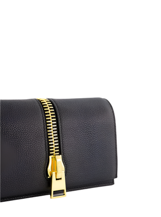 Tom Ford Pebbled Leather Vertical Zip Chain Wallet