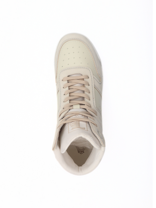 Tods Suede and Leather Cassetta High-Top Sneakers Cream Beige