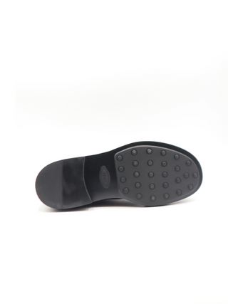 Tods Black Smooth Leather Lace-Up Derby Shoes with Flat Sole