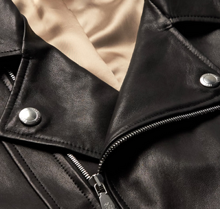 Brunello Cucinelli Leather Asymmetrical Zip Biker Jacket in Black