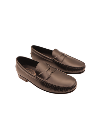 Tods Leather Ruched Moccasin Penny Loafers