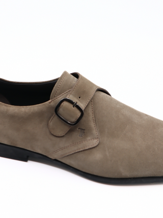 Tods Suede Single Buckle Monk Strap Loafers