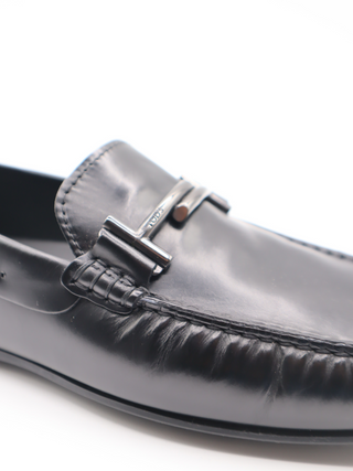 Tods Black Leather Buckle Gommino Driving Shoes