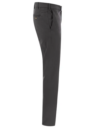 Brunello Cucinelli Cotton Flat-Front Slim-Fit Trousers Anthracite