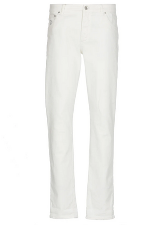 Brunello Cucinelli White Cotton Five-Pocket Jeans