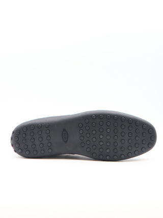 Tods Black Leather Lace-Up Sneakers with Side Stripe