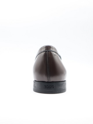 Tods Brown Leather Buckle Mocassino Loafers