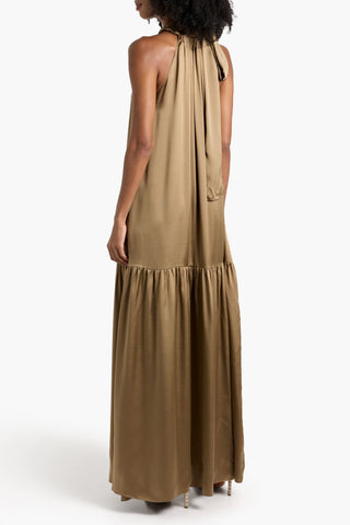 VERONICA DE PIANTE HARPER SILK-CHARMEUSE MAXI DRESS - Size 40