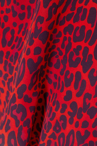 STELLA MCCARTNEY BELTED LEOPARD-PRINT SILK CREPE DE CHINE MINI DRESS - Size 36