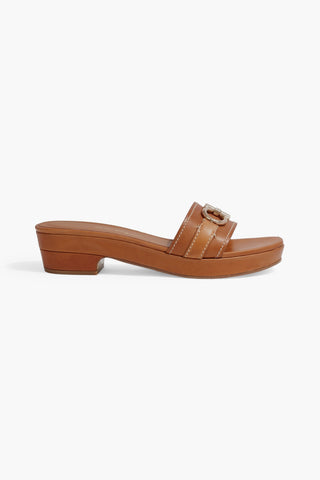 FERRAGAMO PHILEIN EMBELLISHED LEATHER MULES - Size 6