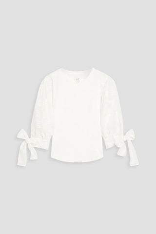 CINQ À SEPT CARLIE ORGANZA-JACQUARD AND STRETCH-COTTON JERSEY TOP - Size S