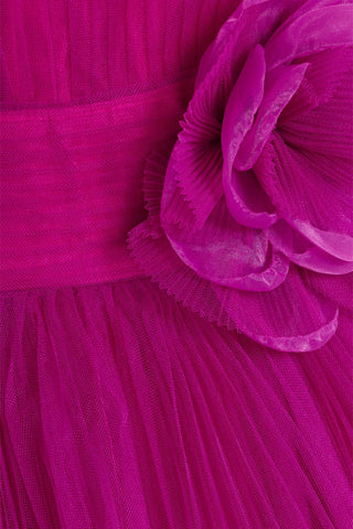 ZAC POSEN TIERED FLORAL-APPLIQUD TULLE GOWN - Size 2