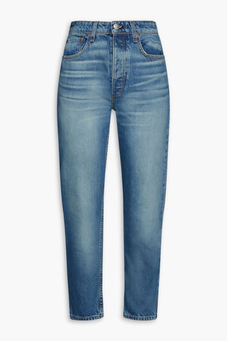 RAG & BONE NINA CROPPED FADED HIGH-RISE SLIM-LEG JEANS - Size 28