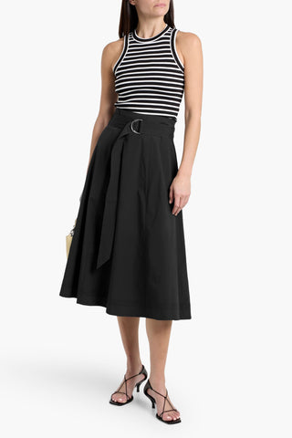 VERONICA BEARD JORDYN CROPPED STRIPED COTTON-BLEND JERSEY TANK - Size XXS