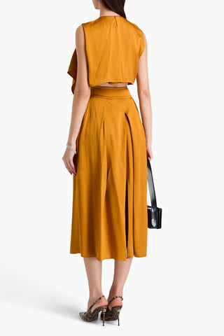 VICTORIA BECKHAM DRAPED SATIN MIDI WRAP DRESS - Size 6
