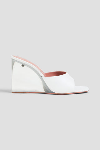 AMINA MUADDI LUPITA LEATHER WEDGE MULES - Size 37